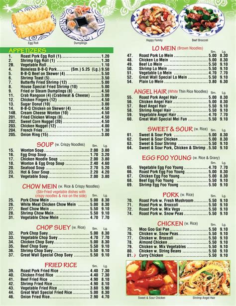 Great wall restaurant kankakee - BBQ. Chicken Skewer (4) $7.00. 14B. Cream Cheese Wonton (8) $7.00. 201. Fried Chicken Wings (8) $8.20. 